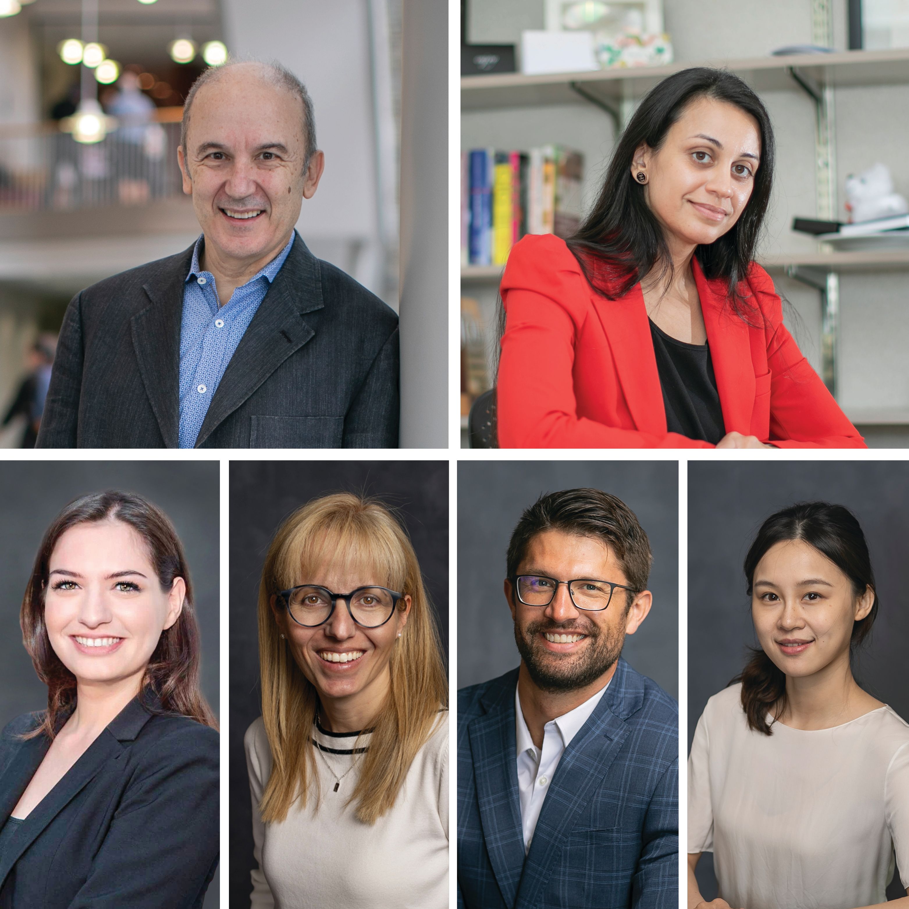 Headshots of the six faculty featured in the article.