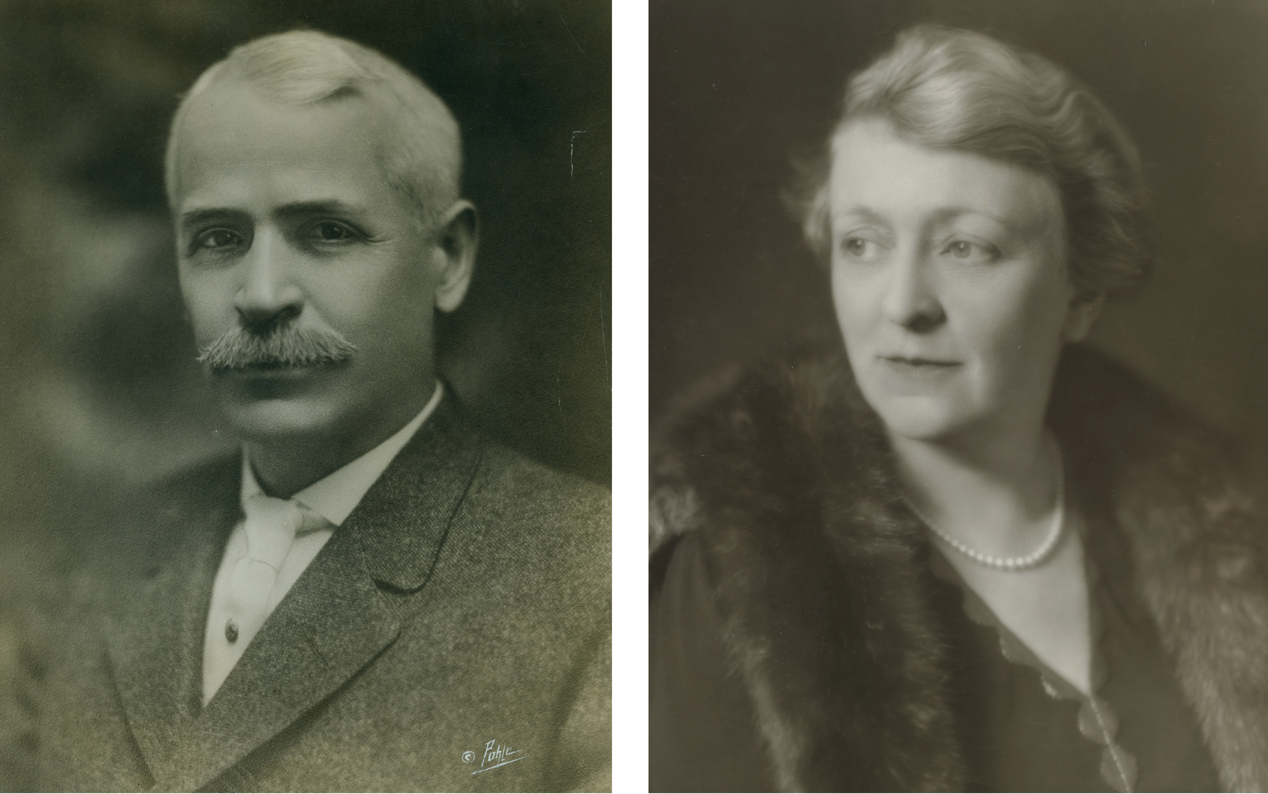 (Left) Ellsworth Statler headshot. (Right) Alice Statler headshot.