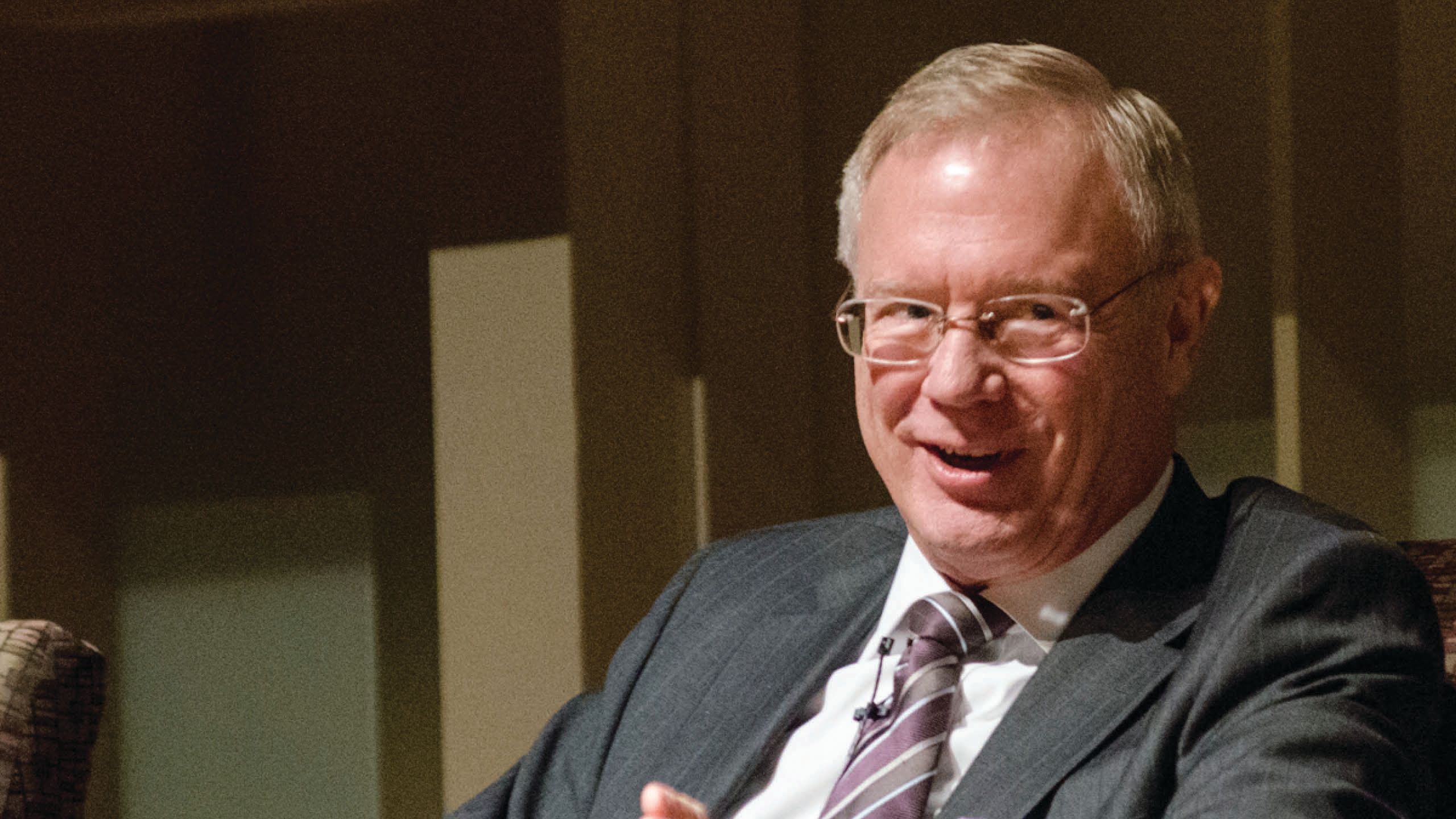 Dean Dittman talks with a small smile on his face.